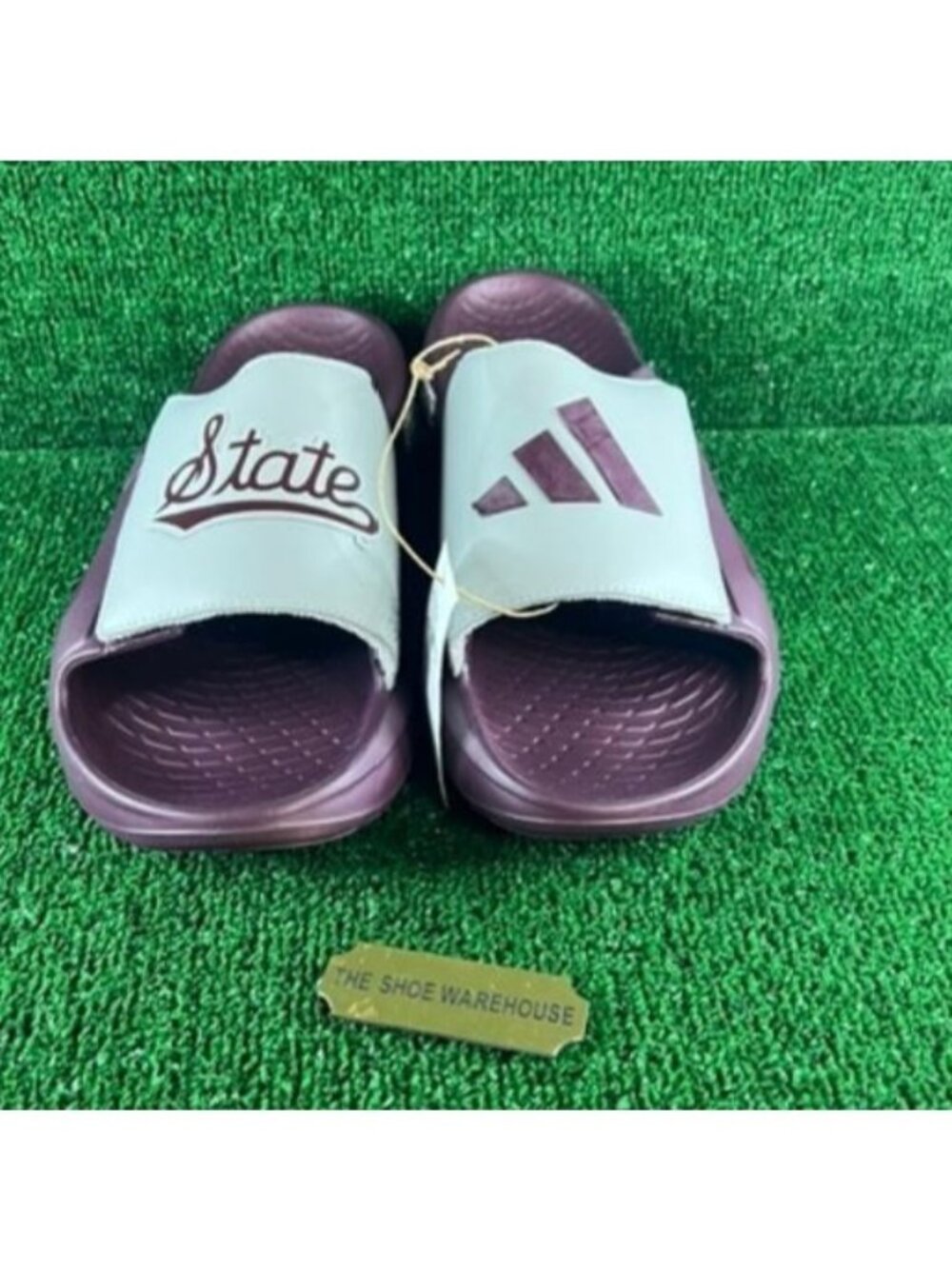 Men NCAA x Adidas Slide ‘Mississippi State Bulldogs” Sandals Beach IH7118 Sz 13